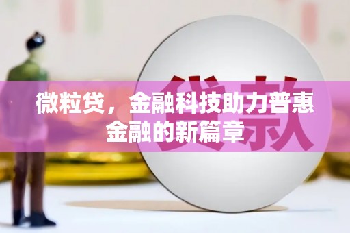 肥乡微粒贷，金融科技助力普惠金融的新篇章