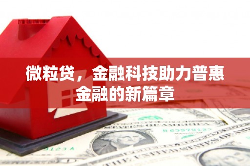 肥乡微粒贷，金融科技助力普惠金融的新篇章