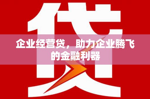 肥乡企业经营贷，助力企业腾飞的金融利器