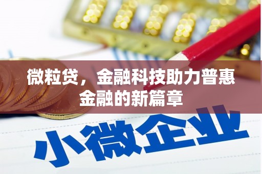 肥乡微粒贷，金融科技助力普惠金融的新篇章