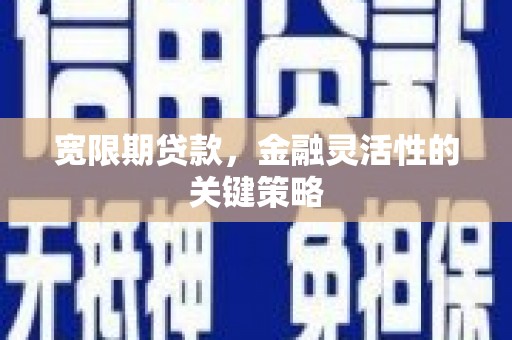 肥乡宽限期贷款，金融灵活性的关键策略