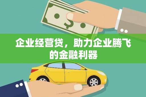 肥乡企业经营贷，助力企业腾飞的金融利器