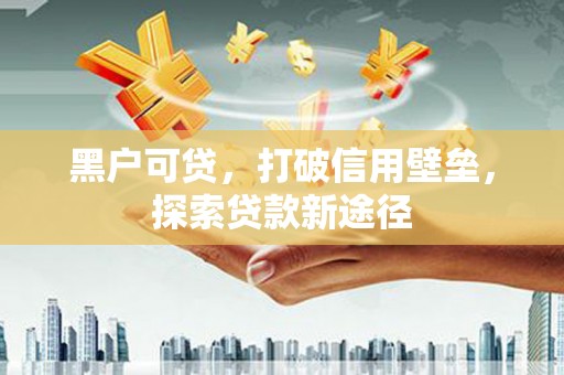 肥乡黑户可贷，打破信用壁垒，探索贷款新途径