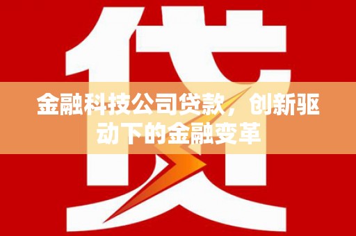 肥乡金融科技公司贷款，创新驱动下的金融变革