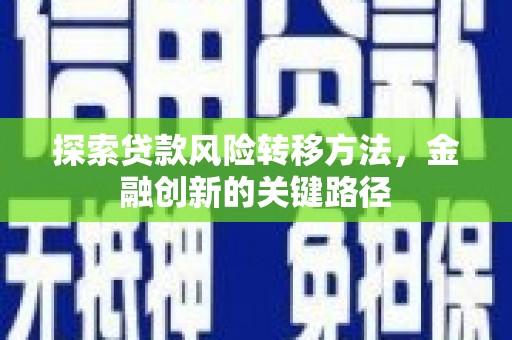 肥乡探索贷款风险转移方法，金融创新的关键路径