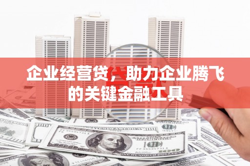 肥乡企业经营贷，助力企业腾飞的关键金融工具