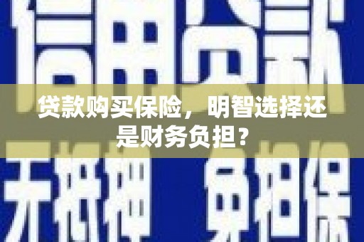 肥乡贷款购买保险，明智选择还是财务负担？