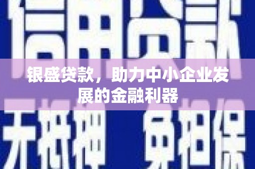 肥乡银盛贷款，助力中小企业发展的金融利器
