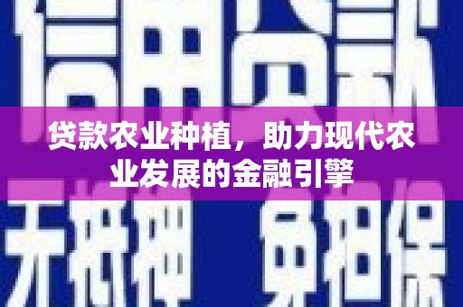 肥乡贷款农业种植，助力现代农业发展的金融引擎