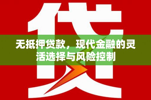 肥乡无抵押贷款，现代金融的灵活选择与风险控制