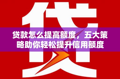 肥乡贷款怎么提高额度，五大策略助你轻松提升信用额度
