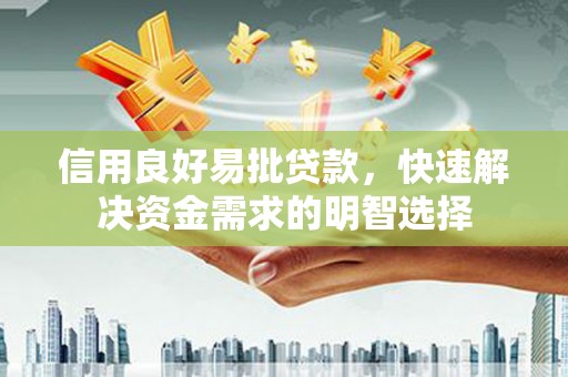 肥乡信用良好易批贷款，快速解决资金需求的明智选择