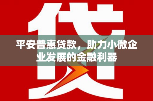 肥乡平安普惠贷款，助力小微企业发展的金融利器