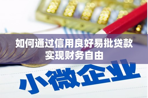 肥乡如何通过信用良好易批贷款实现财务自由