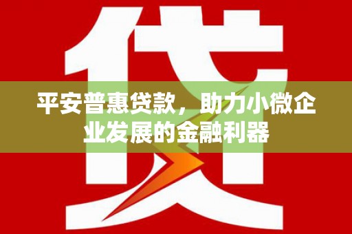 肥乡平安普惠贷款，助力小微企业发展的金融利器
