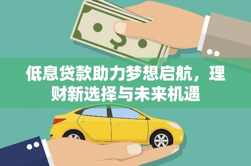 肥乡低息贷款助力梦想启航，理财新选择与未来机遇