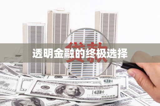 肥乡透明金融的终极选择