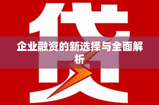 肥乡企业融资的新选择与全面解析